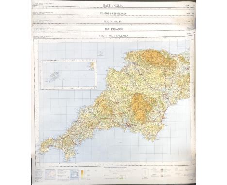 Ordnance Survey of Great Britain Quarter Inch Fifth Series, sheets 12, 13, 14, 15, 16, to include South West, South Wales, Mi