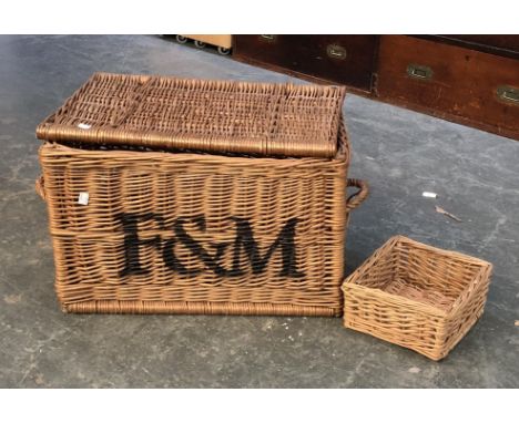 A Fortnum and Mason wicker hamper, 61x40x38cm 