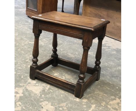 A 17th century style joint stool, 46x28x46cmH 