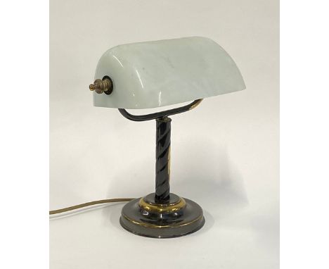A bankers lamp with milk glass shade 