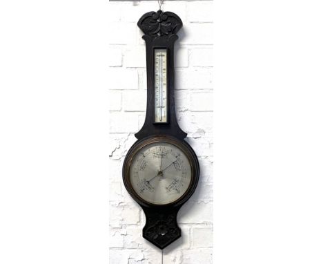 A 20th century oak barometer, 80cmH 