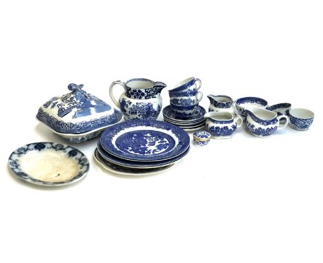 A quantity of blue and white china to include Adderley, Falcon etc 