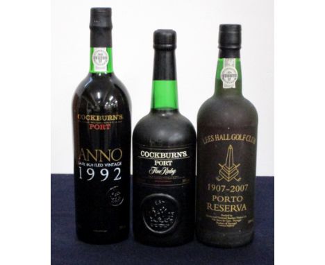 1 bt Cockburns Anno LBV 1992 bottled 1996 oc 1 bt Cockburns Fine Ruby Port 1 bt Quinta &amp; Vineyard Bottlers Porto Reserva 