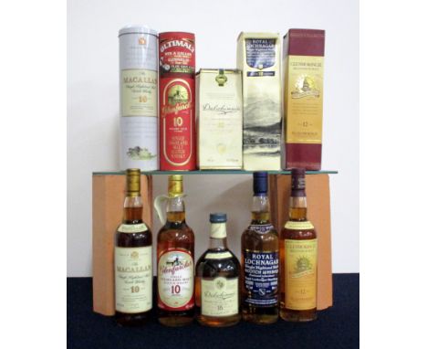 1 70-cl bt The Macallan 10 YO Single Highland Malt Scotch Whisky Original Tin (vsl damaged) 40% 1 70-cl bt Glenfarclas 10 YO 