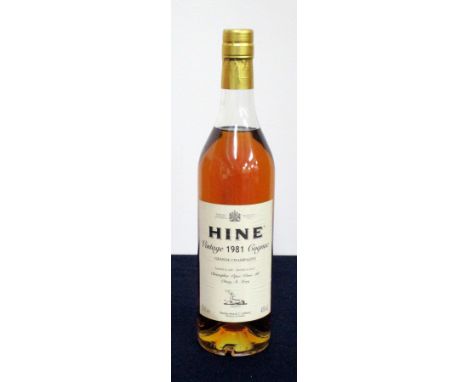 1 70-cl bt Hine Grande Champagne Cognac 1981 landed 1987 bottled 2002 for Christopher Piper Wines Ltd