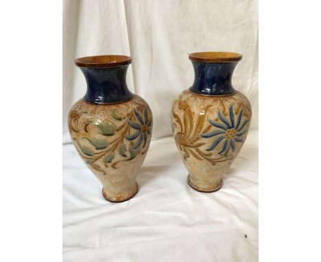  Sale Item:    PAIR ROYAL DOULTON LAMBETH VASES (AF)  Vat Status:   No Vat   Buyers Premium:  This lot is subject to a Buyers