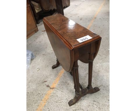  Sale Item:    SMALL WALNUT DROP LEAF TABLE   Vat Status:   No Vat   Buyers Premium:  This lot is subject to a Buyers Premium