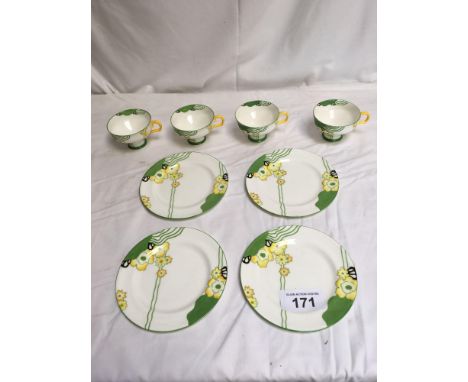  Sale Item:    4 ROYAL DOULTON CUPS &amp; SIDE PLATES  Vat Status:   No Vat   Buyers Premium:  This lot is subject to a Buyer