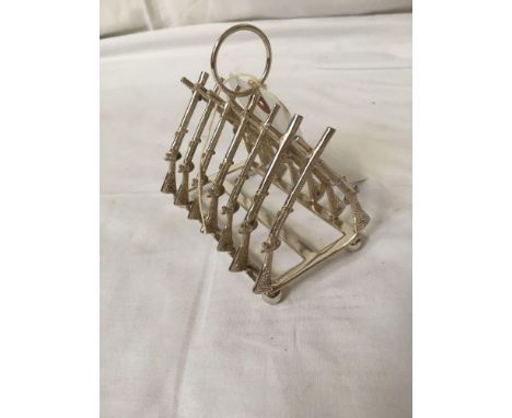  Sale Item:    PLATED RIFLE TOAST RACK   Vat Status:   No Vat   Buyers Premium:  This lot is subject to a Buyers Premium of 1