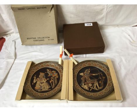  Sale Item:    2 PLATES EGYPTIAN DENBY WARE   Vat Status:   No Vat   Buyers Premium:  This lot is subject to a Buyers Premium