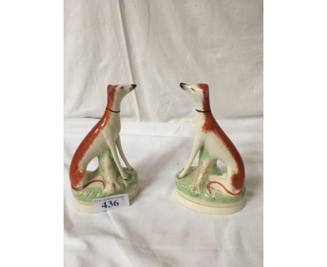  Sale Item:    PAIR STAFFORDSHIRE GREYHOUNDS   Vat Status:   No Vat   Buyers Premium:  This lot is subject to a Buyers Premiu