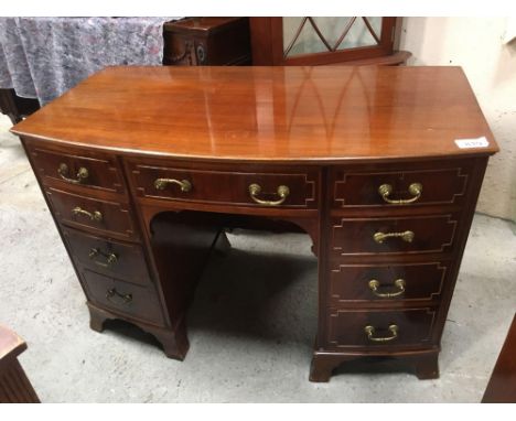  Sale Item:    MAHOGANY BOW FRONT DESK   Vat Status:   No Vat   Buyers Premium:  This lot is subject to a Buyers Premium of 1