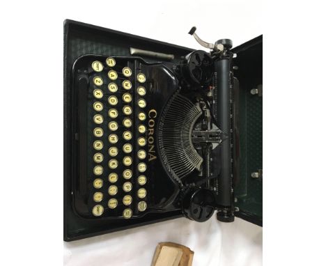  Sale Item:    CASED CORONA TYPEWRITER (AF)   Vat Status:   No Vat   Buyers Premium:  This lot is subject to a Buyers Premium