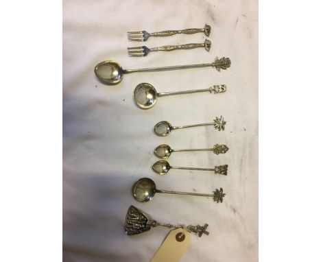  Sale Item:    DUTCH CADDY SPOON &amp; WHITE METAL SPOONS  Vat Status:   No Vat   Buyers Premium:  This lot is subject to a B