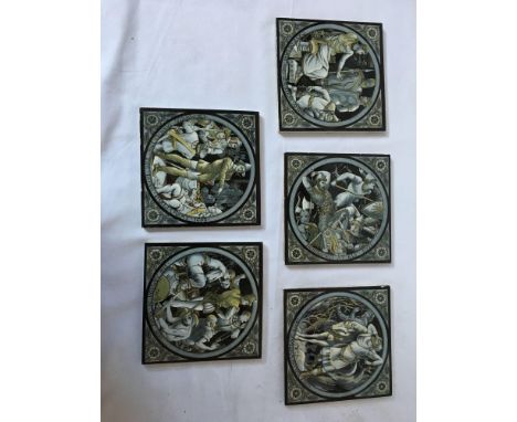  Sale Item:    5 MINTON TILES (AF)   Vat Status:   No Vat   Buyers Premium:  This lot is subject to a Buyers Premium of 15% +