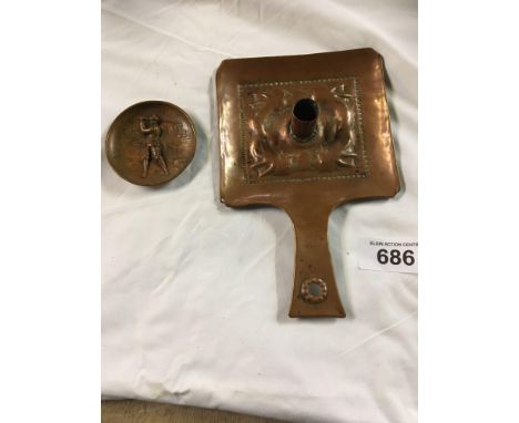  Sale Item:    COPPER CANDLESTICK &amp; GOLF PLAQUE (AF)  Vat Status:   No Vat   Buyers Premium:  This lot is subject to a Bu