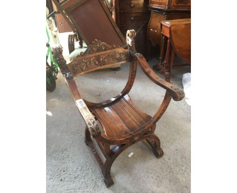  Sale Item:    WOODEN CARVED HALL CHAIR   Vat Status:   No Vat   Buyers Premium:  This lot is subject to a Buyers Premium of 