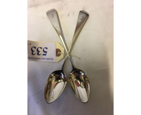  Sale Item:    PAIR ABERDEEN SILVER GRIP FAST DESSERT SPOONS  Vat Status:   No Vat   Buyers Premium:  This lot is subject to 