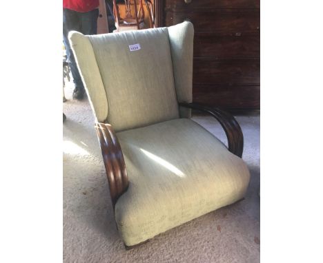  Sale Item:    GREEN DECO ARM CHAIR   Vat Status:   No Vat   Buyers Premium:  This lot is subject to a Buyers Premium of 15% 