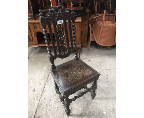  Sale Item:    OAK HALL CHAIR   Vat Status:   No Vat   Buyers Premium:  This lot is subject to a Buyers Premium of 15% + Vat 