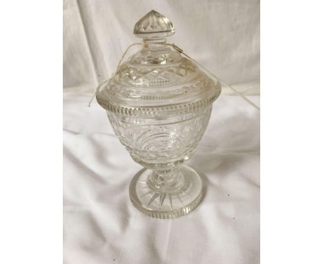  Sale Item:    GLASS LIDDED URN   Vat Status:   No Vat   Buyers Premium:  This lot is subject to a Buyers Premium of 15% + Va