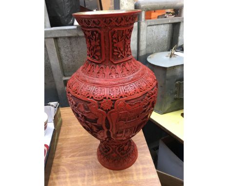  Sale Item:    RED ORIENTAL VASE &amp; BLUE VASE (AF)  Vat Status:   No Vat   Buyers Premium:  This lot is subject to a Buyer