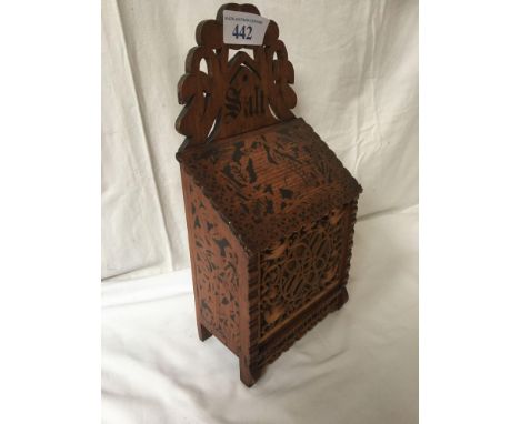  Sale Item:    WOODEN SALT BOX MRS J WALLACE (AF)  Vat Status:   No Vat   Buyers Premium:  This lot is subject to a Buyers Pr