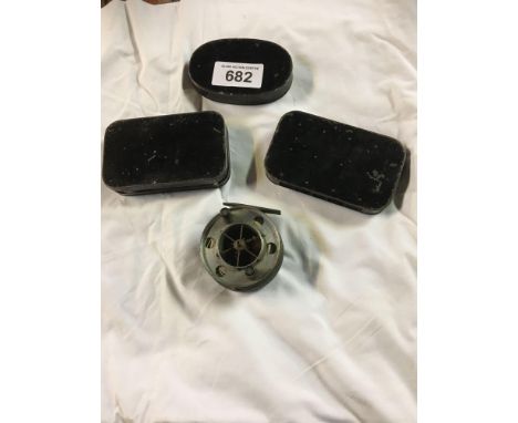  Sale Item:    FISHING REEL &amp; 3 BOXES FLIES(AF)   Vat Status:   No Vat   Buyers Premium:  This lot is subject to a Buyers