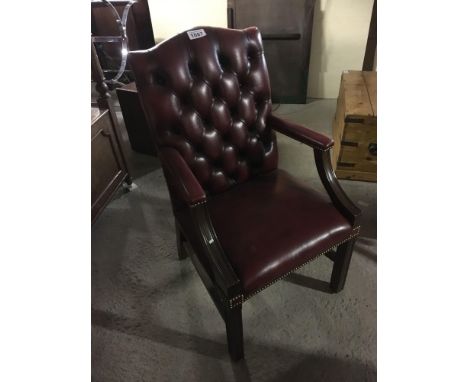  Sale Item:    RED LEATHER ARM CHAIR   Vat Status:   No Vat   Buyers Premium:  This lot is subject to a Buyers Premium of 15%