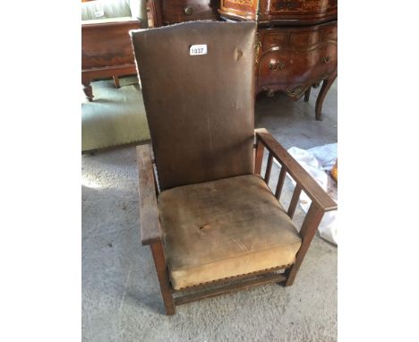  Sale Item:    WOODEN RECLINING CHAIR (AF)   Vat Status:   No Vat   Buyers Premium:  This lot is subject to a Buyers Premium 