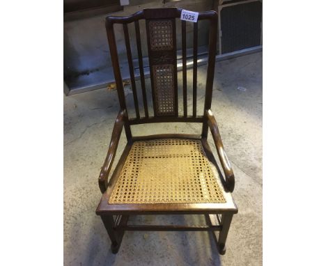  Sale Item:    MAHOGANY BERGER ROCKING CHAIR   Vat Status:   No Vat   Buyers Premium:  This lot is subject to a Buyers Premiu