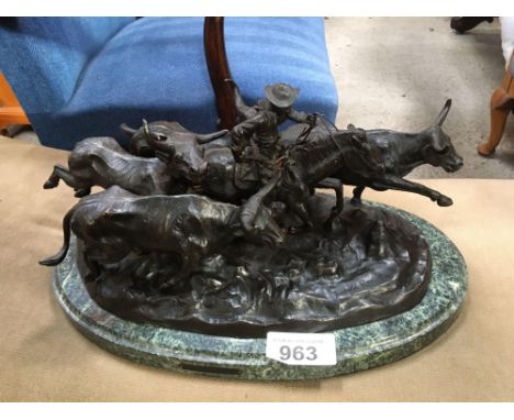  Sale Item:    METAL ORNAMENT THE STAMPEDE BY FREDERIC REMINGTON  Vat Status:   No Vat   Buyers Premium:  This lot is subject