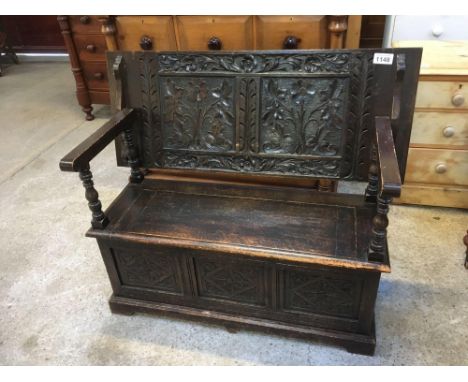  Sale Item:    OAK MONKS BENCH (AF)   Vat Status:   No Vat   Buyers Premium:  This lot is subject to a Buyers Premium of 15% 