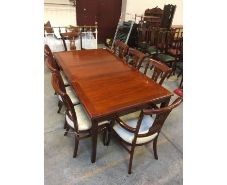  Sale Item:    REPRO DINING TABLE &amp; 8 CHAIRS   Vat Status:   No Vat   Buyers Premium:  This lot is subject to a Buyers Pr