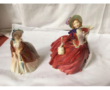  Sale Item:    2 ROYAL DOULTON FIGURES AUTUMN BREEZES &amp; PAISLEY SHAWL  Vat Status:   No Vat   Buyers Premium:  This lot i