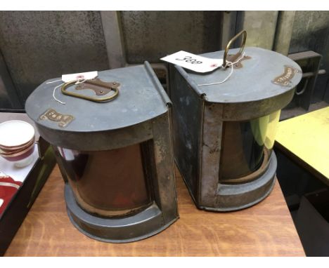  Sale Item:    2 SHIPS LAMPS- STARBOARD &amp; PORT (AF)  Vat Status:   No Vat   Buyers Premium:  This lot is subject to a Buy