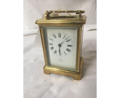  Sale Item:    BRASS CARRIAGE CLOCK SAWERS EDINBURGH (AF)  Vat Status:   No Vat   Buyers Premium:  This lot is subject to a B