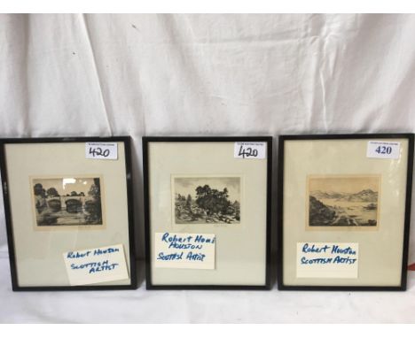  Sale Item:    3 ORIGINAL ETCHINGS BY ROBERT HOUSTON  Vat Status:   No Vat   Buyers Premium:  This lot is subject to a Buyers