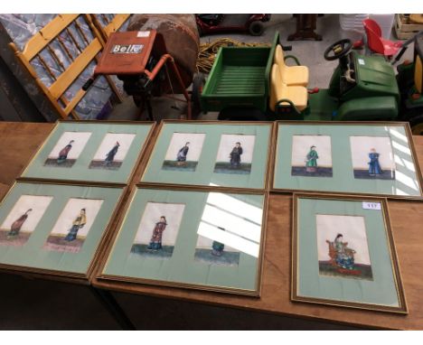  Sale Item:    SET 6 SILK ORIENTAL PICTURES(AF)   Vat Status:   No Vat   Buyers Premium:  This lot is subject to a Buyers Pre
