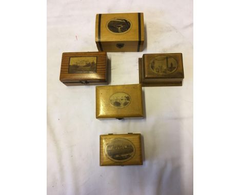  Sale Item:    5 MAUCHLINE WARE BOXES (AF)   Vat Status:   No Vat   Buyers Premium:  This lot is subject to a Buyers Premium 
