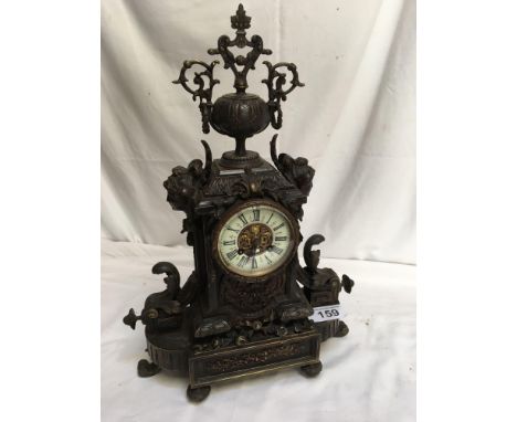  Sale Item:    BRONZED BRASS/SPELTER CLOCK (AF)   Vat Status:   No Vat   Buyers Premium:  This lot is subject to a Buyers Pre