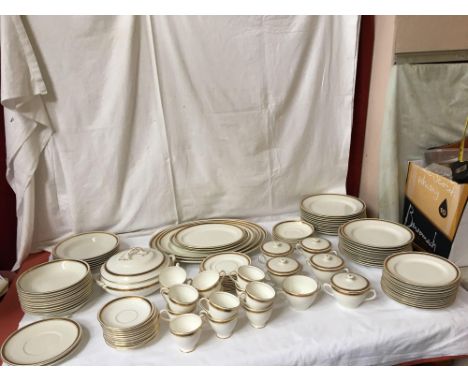  Sale Item:    109 PCE WHITE / GOLD RIMS CHINA- VARIOUS STAMPS ON BOTTOM (AF)  Vat Status:   No Vat   Buyers Premium:  This l