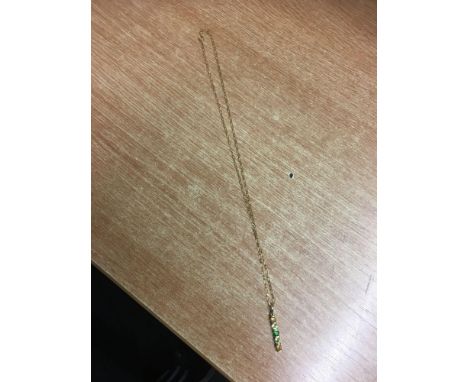  Sale Item:    BOXED 9CT GOLD CHAIN &amp; JEWEL PENDANT  Vat Status:   No Vat   Buyers Premium:  This lot is subject to a Buy