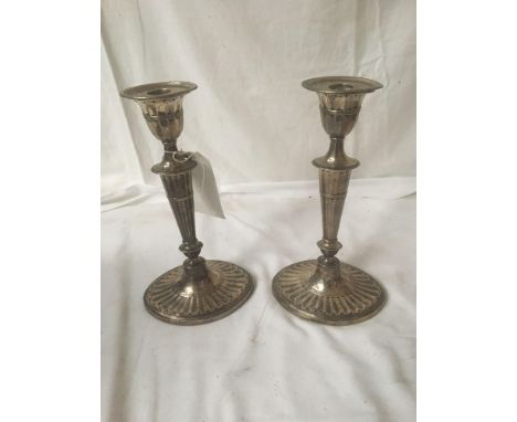  Sale Item:    PAIR SILVER CANDLESTICKS (AF)   Vat Status:   No Vat   Buyers Premium:  This lot is subject to a Buyers Premiu