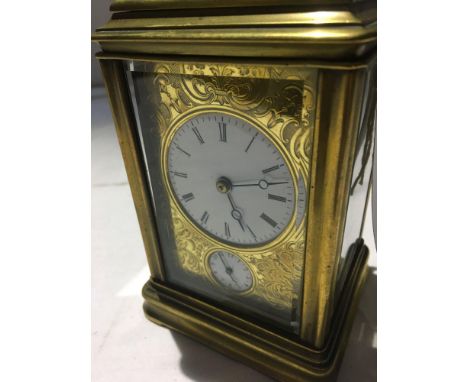  Sale Item:    BRASS CARRIAGE CLOCK- NO KEY(AF)   Vat Status:   No Vat   Buyers Premium:  This lot is subject to a Buyers Pre