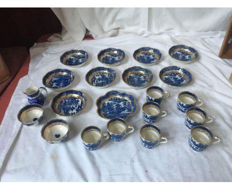 Sale Item:    21 PCE BLUE &amp; WHITE TEAWARE (AF)   Vat Status:   No Vat   Buyers Premium:  This lot is subject to a Buyers