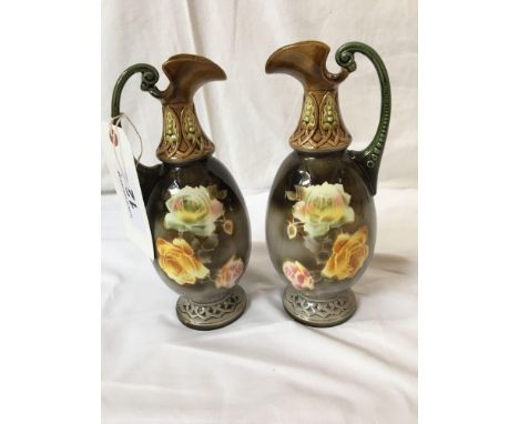  Sale Item:    2 FLORAL VASES   Vat Status:   No Vat   Buyers Premium:  This lot is subject to a Buyers Premium of 15% + Vat 