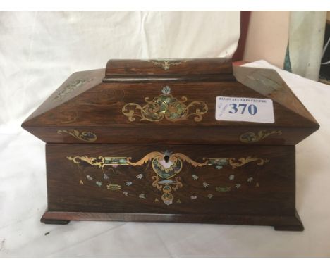  Sale Item:    INLAID TEA CADDY (AF)-KEY IN OFFICE  Vat Status:   No Vat   Buyers Premium:  This lot is subject to a Buyers P