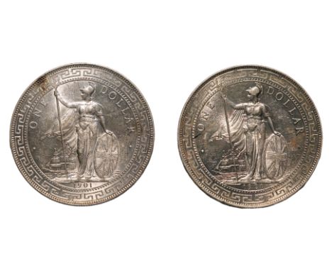GREAT BRITAIN - BRITISH TRADE DOLLAR 1901 B (2)
Britannia standing holding a trident and a shield, date below, reverse with C