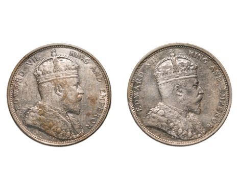 STRAITS SETTLEMENTS EDWARD VII 1 DOLLAR 1904 B (2)
Crowned bust facing right, reverse with Arabesque design with denomination